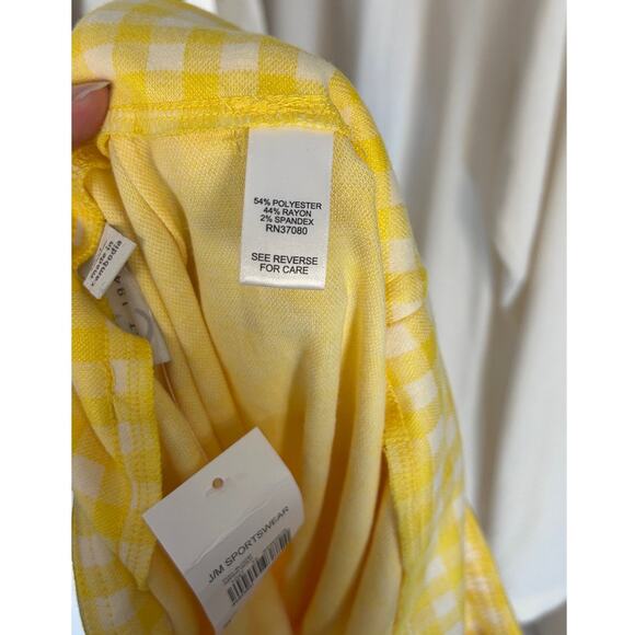 Cato Women's Size M Yellow Gingham Tie Belt Knee Length Pencil Skirt #0017 - Picture 4 of 5